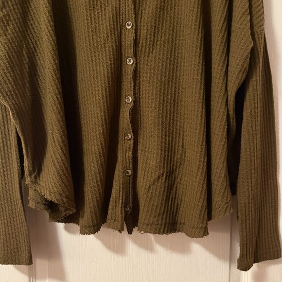 Urban Outfitters Out From Under Jojo Oversized Thermal Button-Front Top - Picture 9 of 12